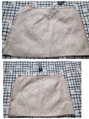 PrettyLittleThing Dusty Pink Crinkle Jacquard Mini Skirt Size US 6